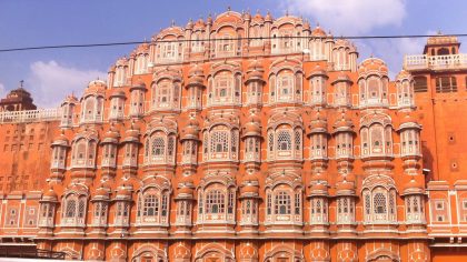 Hawa Mahal Paleis der Winden Jaipur voorkant