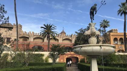 Real Alcazar Sevilla tuinen fontein